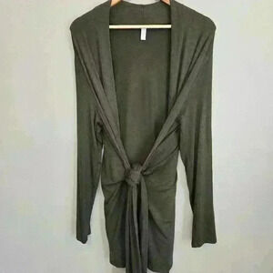 Flamingo Urban Green Wrap Cardigan Long Sleeve Size L Minimalist